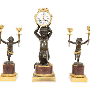 A French Gilt and Patinated