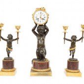 A French Gilt and Patinated Br