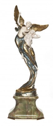 A French Gilt and Silvered Bro