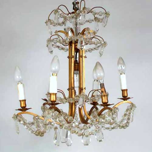 A French Gilt Brass and Cut Glass