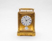 A French gilt brass carriage c