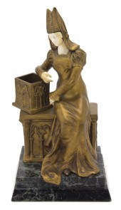A French Gilt Bronze and Ivory