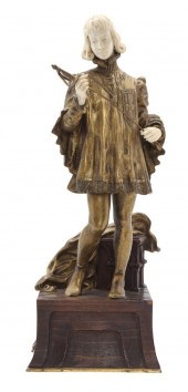 A French Gilt Bronze and Ivory