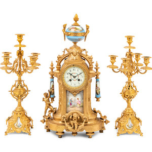 A French Gilt Bronze and Sèvres