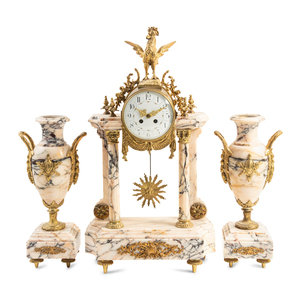 A French Gilt Bronze and Marble