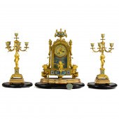 A FRENCH GILT BRONZE AND CHAMP
