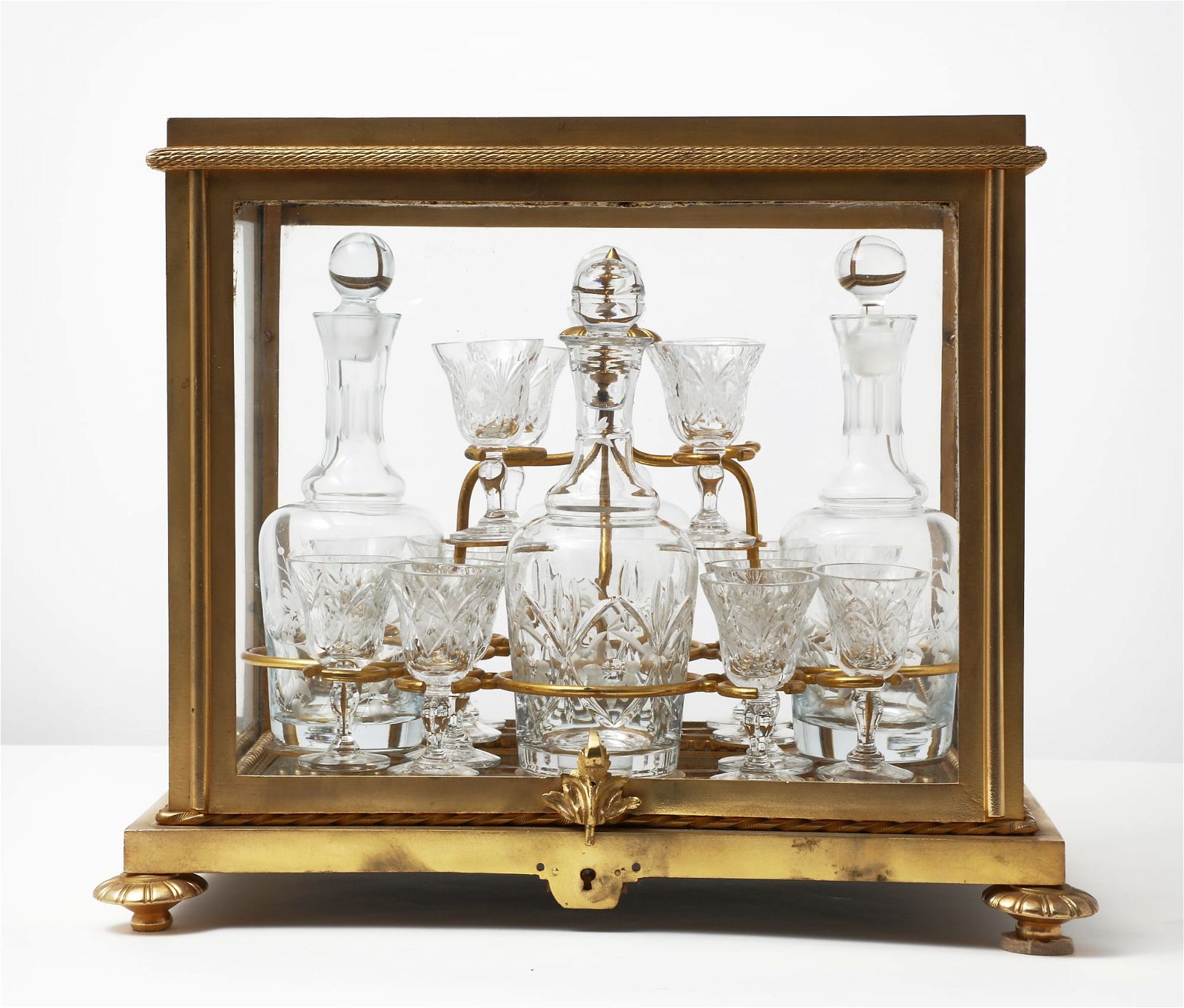 A FRENCH GILT BRONZE AND CLEAR