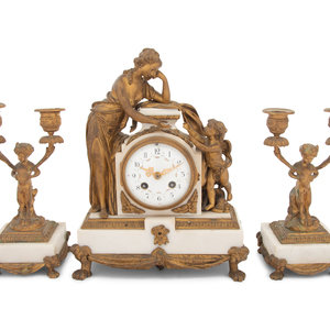 A French Gilt Bronze and Marble