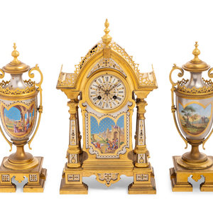 A French Gilt Bronze and Painted