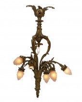 A FRENCH GILT-BRONZE CHANDELIE
