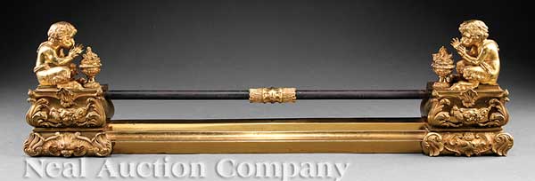 A French Gilt Bronze Figural Fire