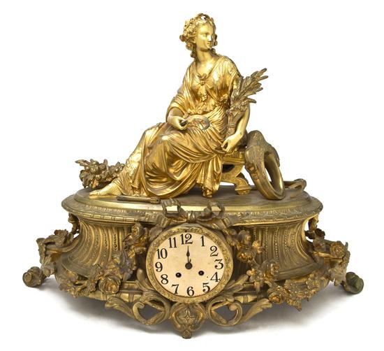 A French Gilt Bronze Figural Mantel