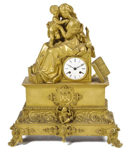 A French Gilt Bronze Figural Mantel
