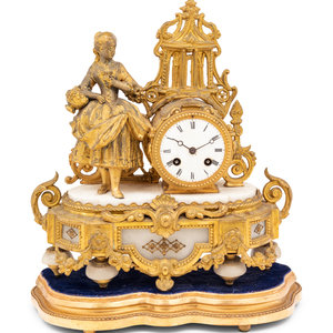 A French Gilt Bronze Figural Mantel