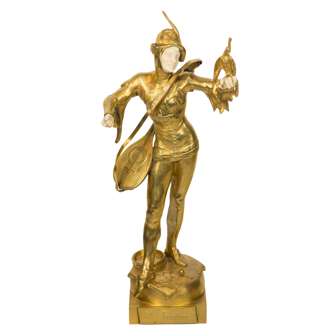 A FRENCH GILT BRONZE FIGURE OF LE