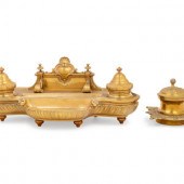A French Gilt Bronze Inkstand