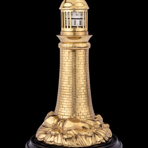 A French Gilt Bronze Lighthouse