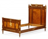 A FRENCH GILT BRONZE MAHOGANY