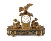 A FRENCH GILT-BRONZE MANTEL CL
