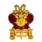 A FRENCH GILT BRONZE MOUNTED C