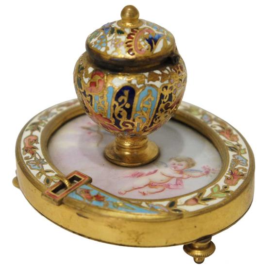 A French Gilt Bronze Porcelain &