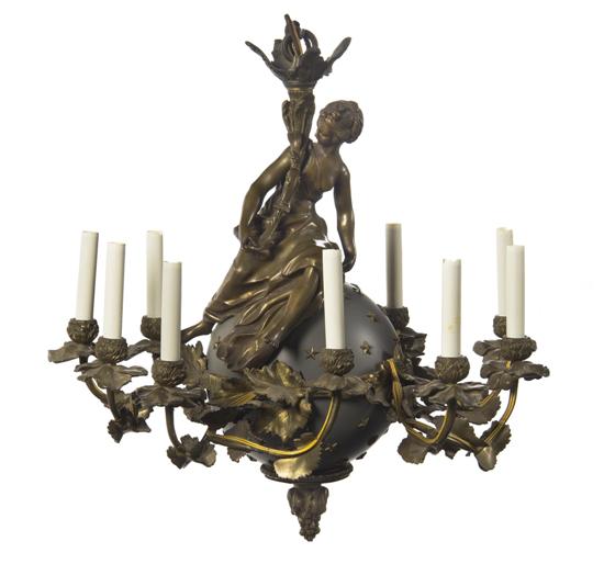 *A French Gilt Bronze Ten-Light
