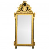 A FRENCH GILT LOOKING GLASS A