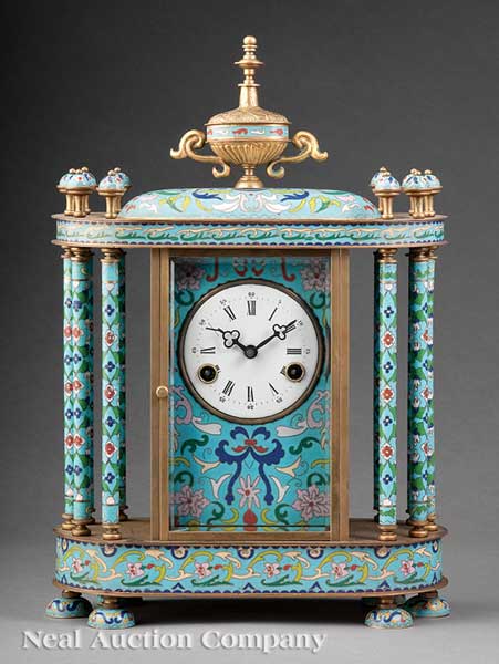 A French Gilt Metal and Cloisonné