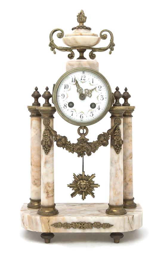 A French Gilt Metal and Marble