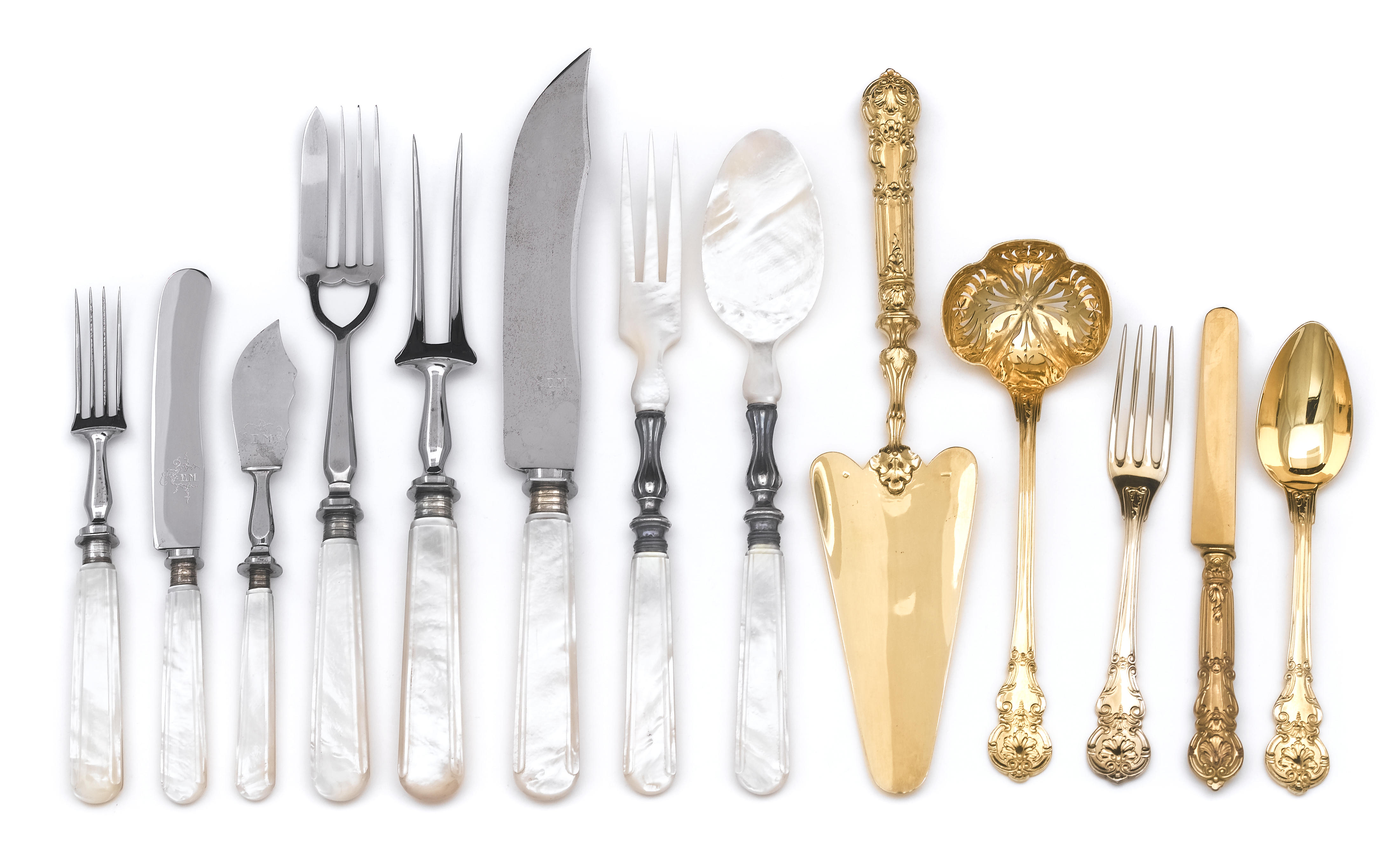 A French gilt metal dessert