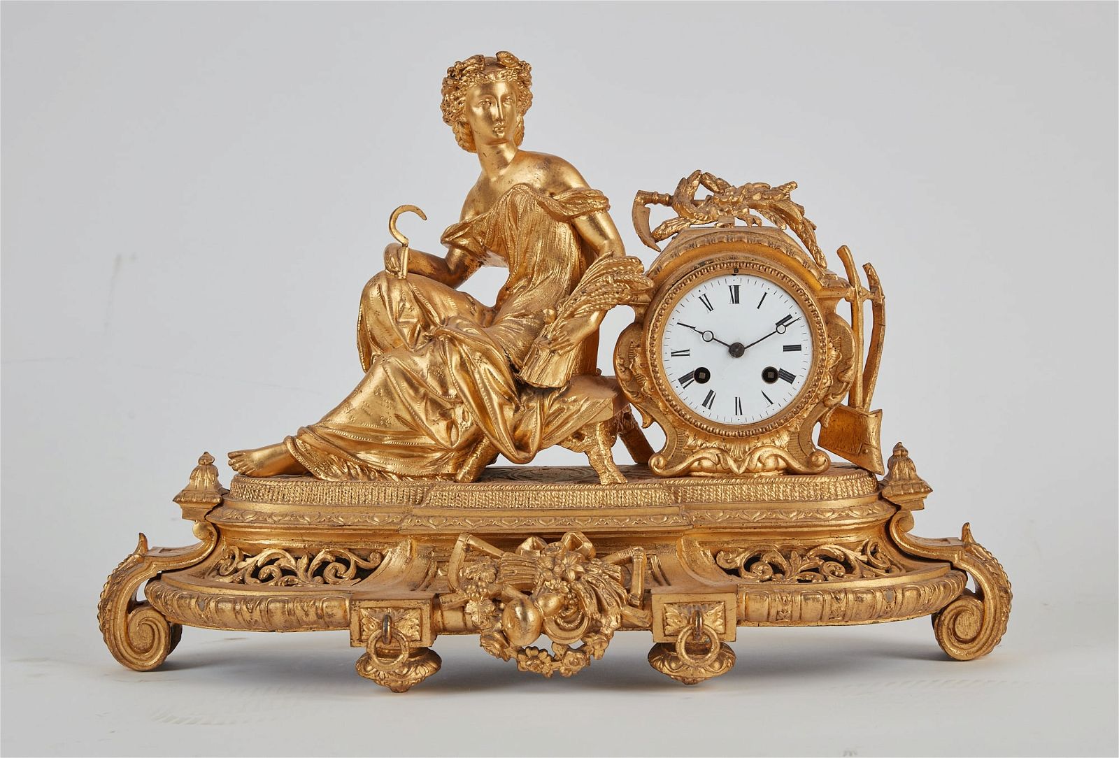 A FRENCH GILT METAL FIGURAL