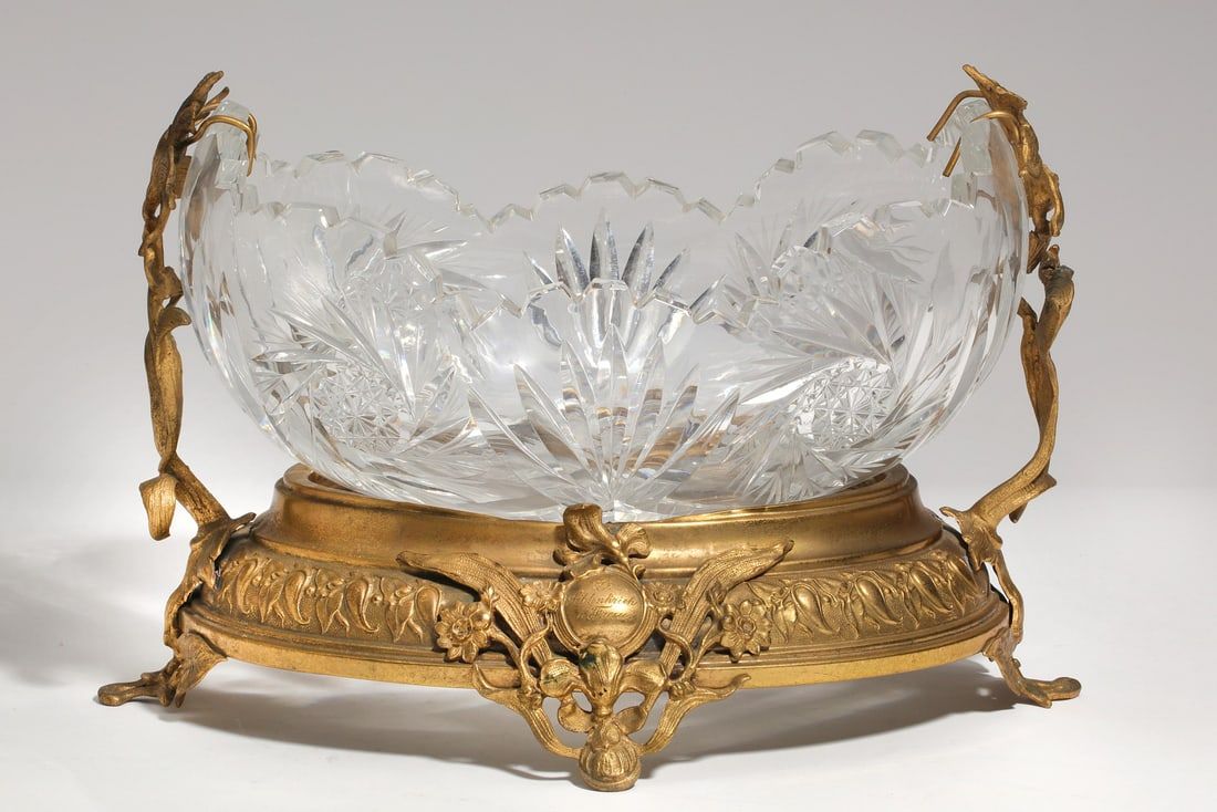 A FRENCH GILT METAL MOUNTED CUT