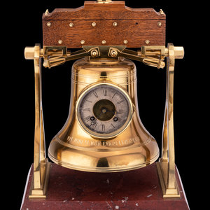 A French Gilt Metal, Oak and Marble