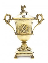 A French Gilt Silver Lidded Ur