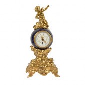 A French giltmetal and porcela