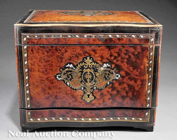 A French Inlaid Burlwood Cave à
