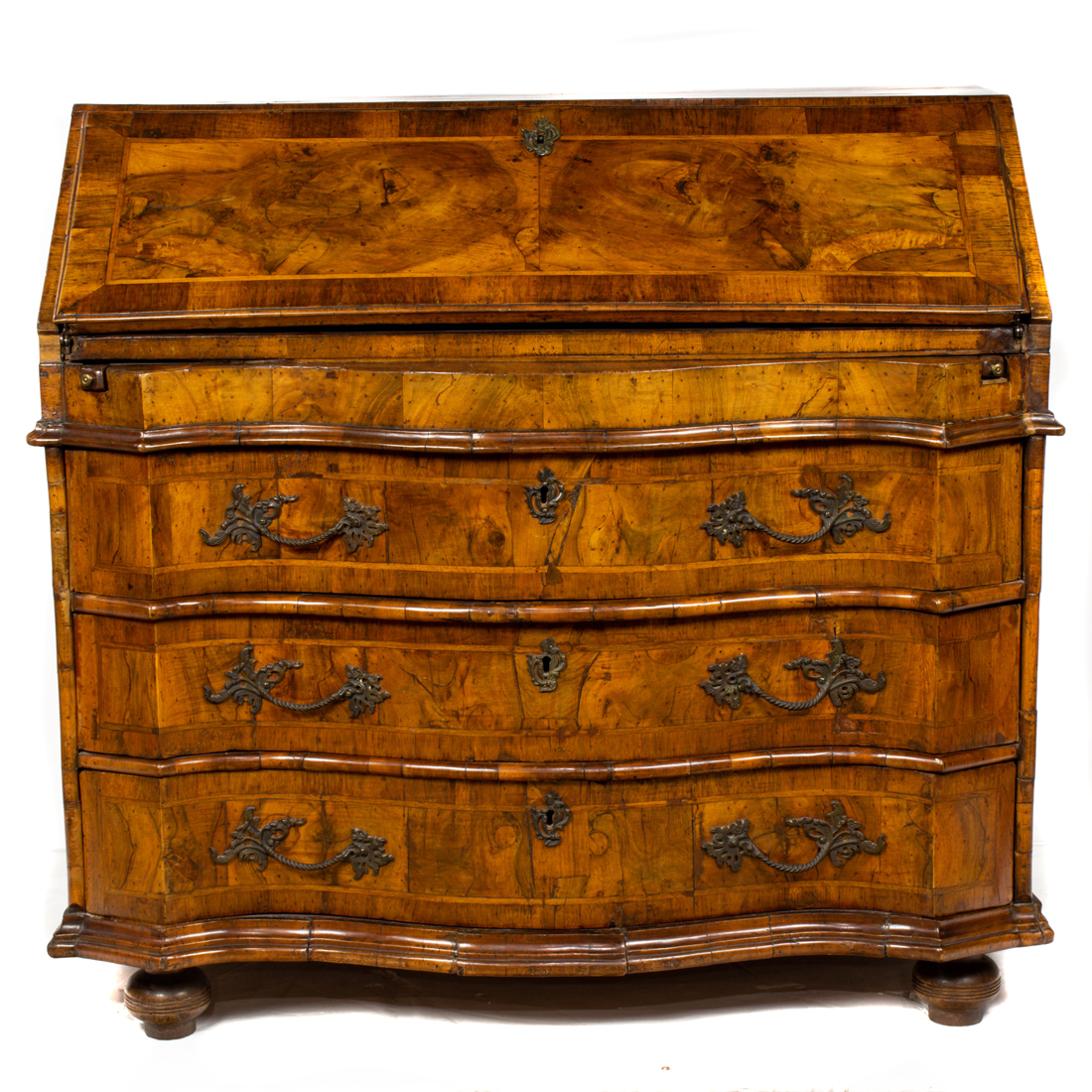 A FRENCH INLAID WALNUT SECRETARY