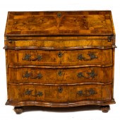 A FRENCH INLAID WALNUT SECRETA