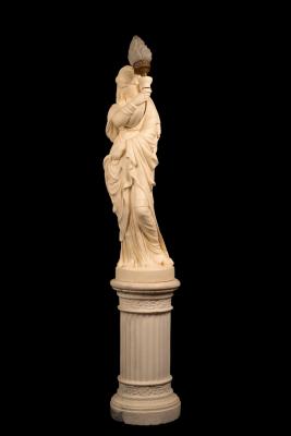 A French lamp modelled as a white