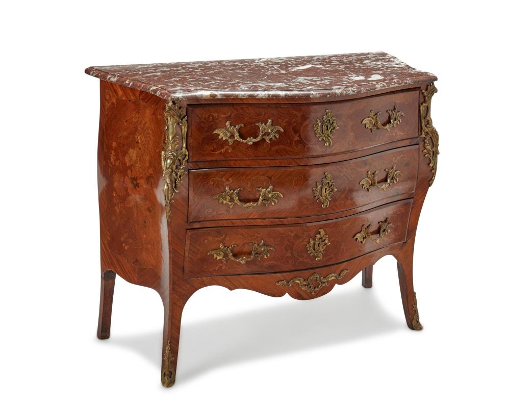 A FRENCH LOUIS XV-STYLE COMMODEA
