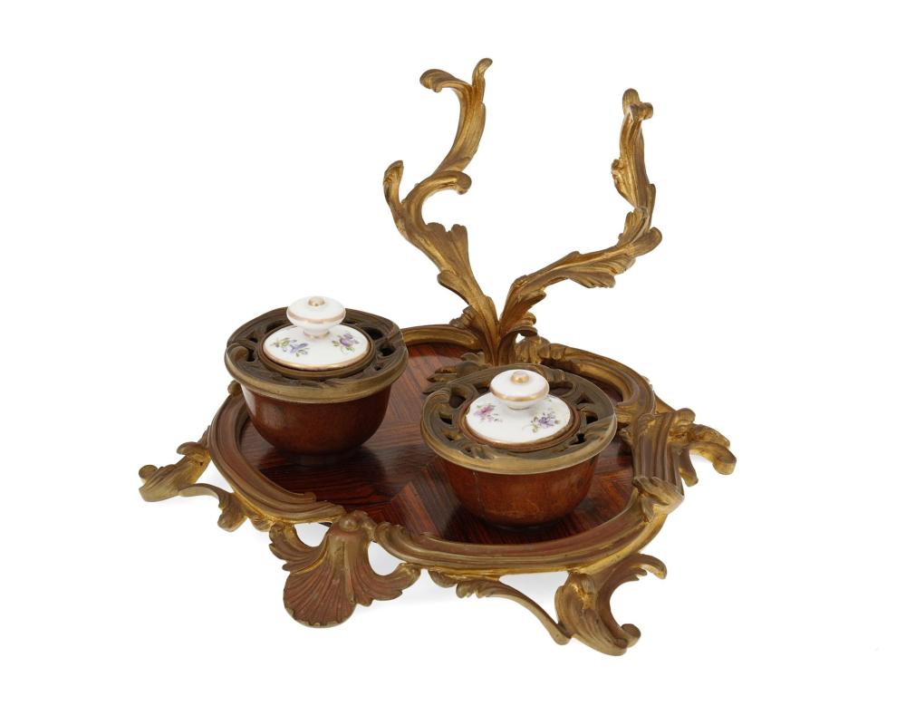 A FRENCH LOUIS XV-STYLE INKWELLA