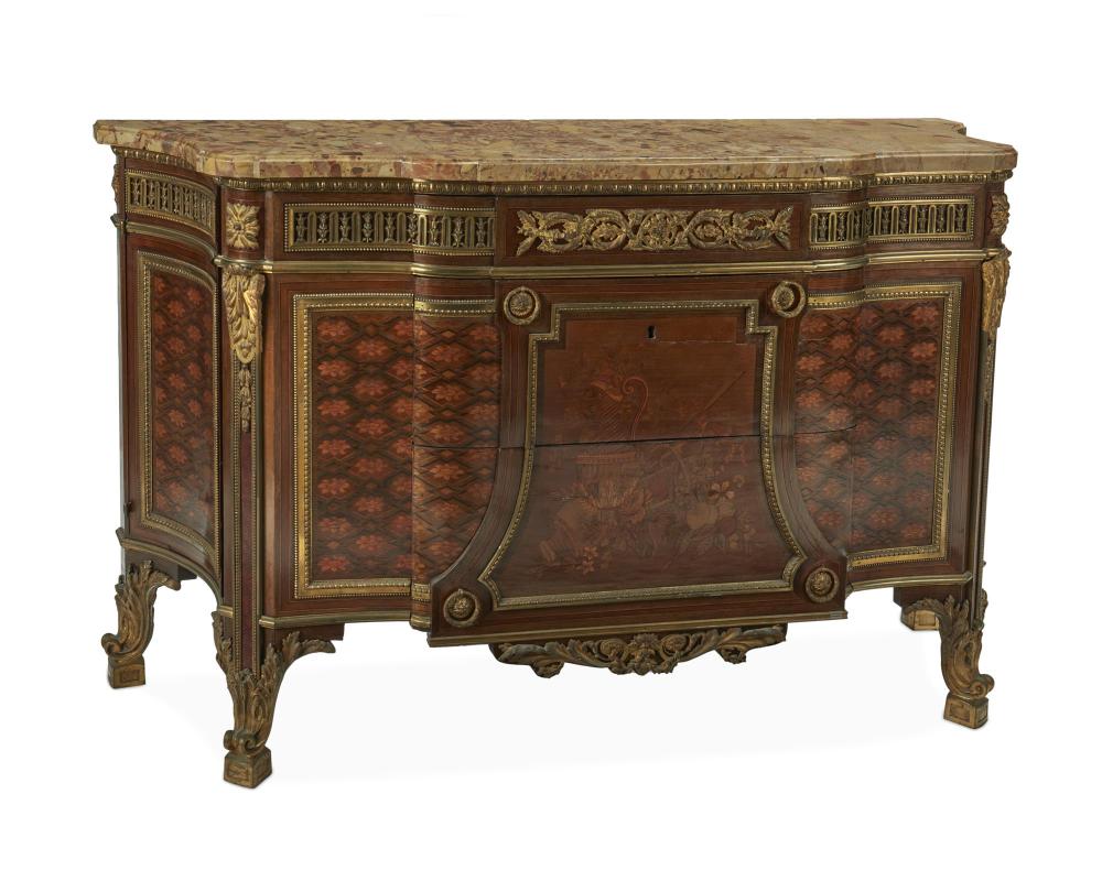 A FRENCH LOUIS XV-STYLE MARQUETRY