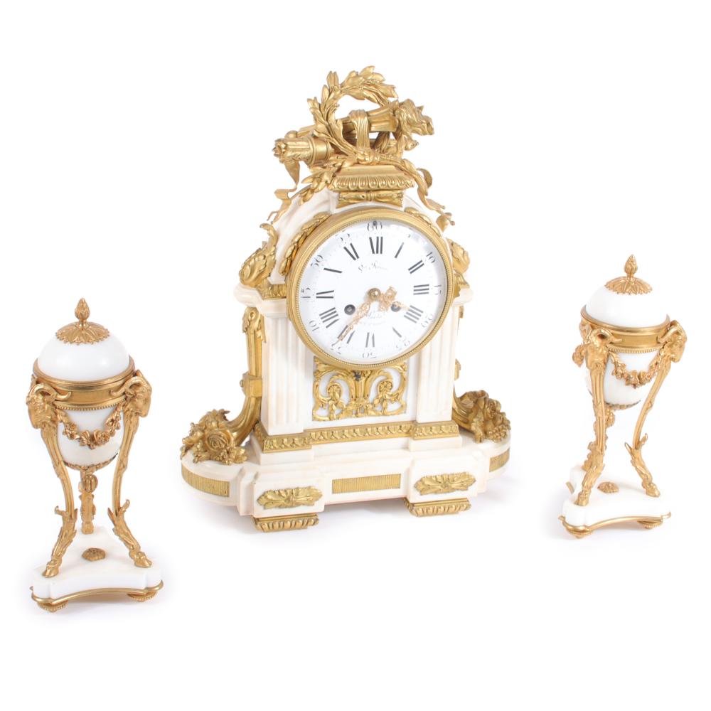 A FRENCH LOUIS XVI WHITE MARBLE AND