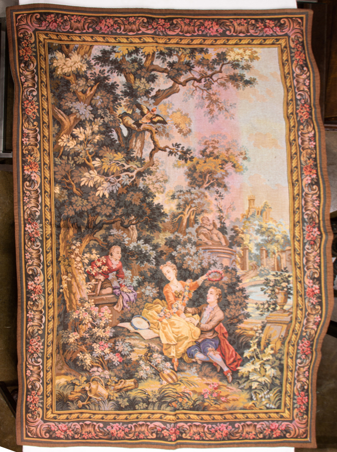A FRENCH MACHINE MADE TAPESTRY A