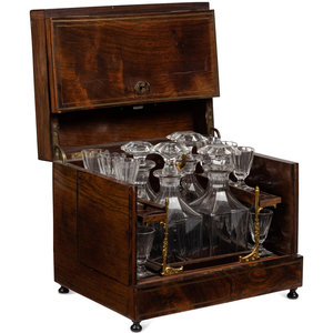 A French Mahogany and Brass Mounted
