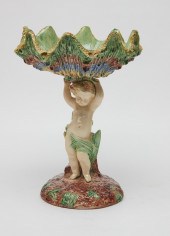 A FRENCH MAJOLICA FIGURAL COMP