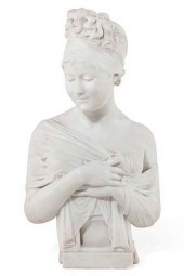 A FRENCH MARBLE BUST: MADAME R