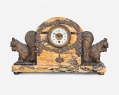 A FRENCH MARBLE MANTLE CLOCKA