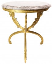 A FRENCH MARBLE TOP GUERIDON A
