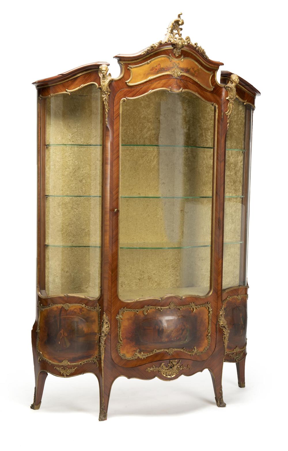A FRENCH MARQUETRY VITRINEA
